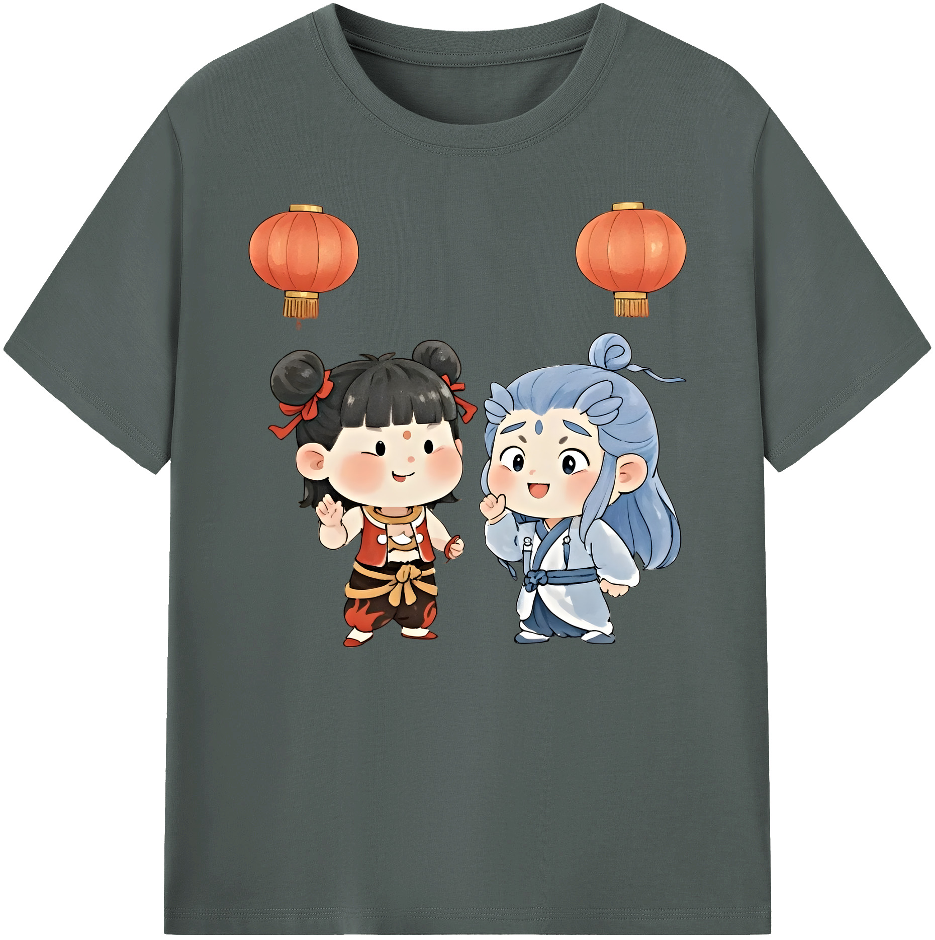 （画像用） Ne Zha 2 ナタ 魔童の大暴れ 綿100％ メンズ半袖Tシャツ｜肌触りやわらか＆通気性